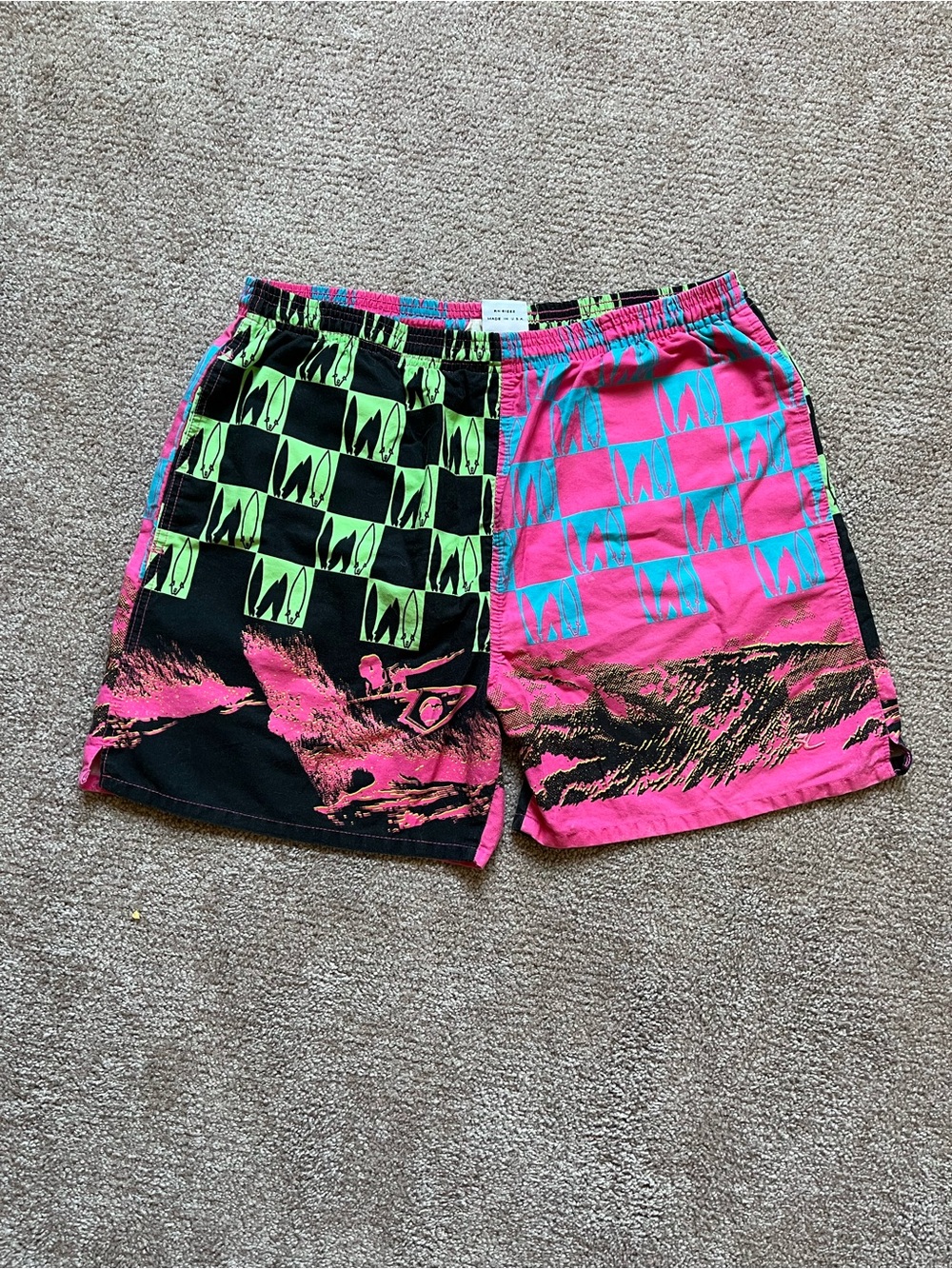 VTG 80’s Hobie Neon Surfing Print Men’s Boardshorts